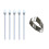 Pack of 5 Pen Refills with Clip for Secure Fixation for-White 1