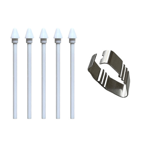 Pack of 5 Pen Refills with Clip for Secure Fixation for-White