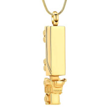 Cremation Keepsakes Necklace Train Rustless Steel-gold
