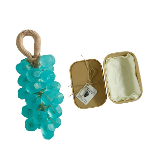 Boîte-cadeau transparente faite à la main de savon de-Vert