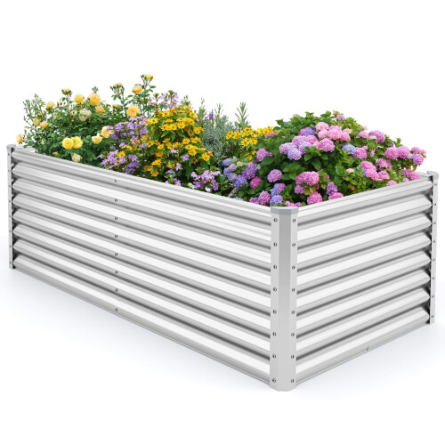 Verhoogd tuinbed van metaal, 180x95x60 cm, open bodem 1