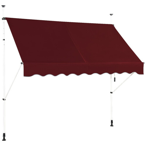 Uitschuifbaar balkonzonnescherm, 250 cm, UV-bestendig, rood 1