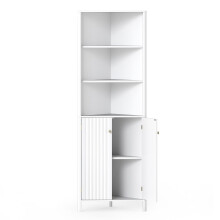 Eckküchenschrank, 2 Türen & 5 Einlegeböden, Weiß, 173 cm hoch