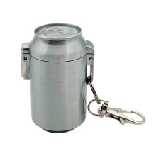 Creative Portable Ashtray with Wind Resistant Lid-silver cans