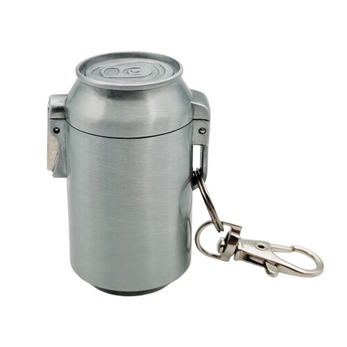 Creative Portable Ashtray with Wind Resistant Lid-silver cans