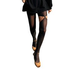 Collants noirs transparents à taille élastique pour femmes,-Noir