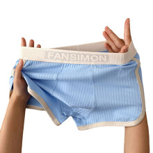 Men's Ribbed Boxer Briefs Soft Breathable-Sky Blue XXL