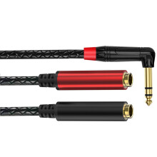Stéréo mâle 6.35mm vers Double connecteur-1,8 m double ton