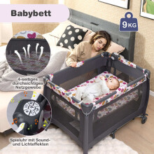 Tragbares 5-in-1-Reisebett mit Babywanne und Wickeltisch