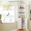 Mobiletto angolare da cucina, 2 ante e 5 ripiani, bianco, altezza 68" 5