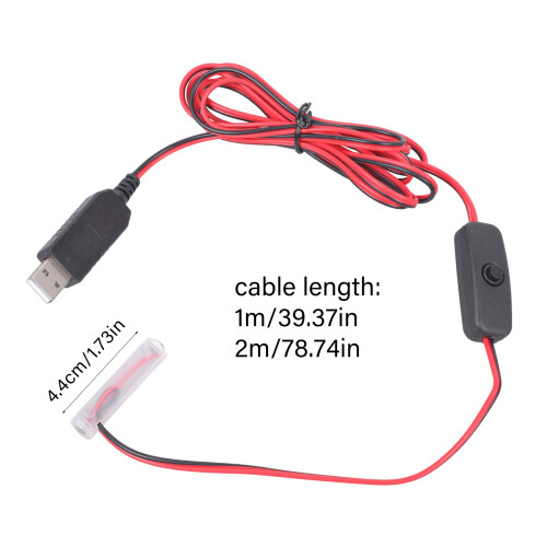 USB 5V to 1.5V Converters for 3A Battery Replacement-2 meters 2