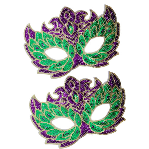 2pcs Lightweight Sequins Mask with Elastic-three color flame
