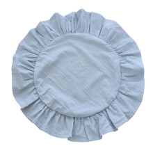 Round Ruffled Placemat in Multiple Color and Sizes- Sky Blue