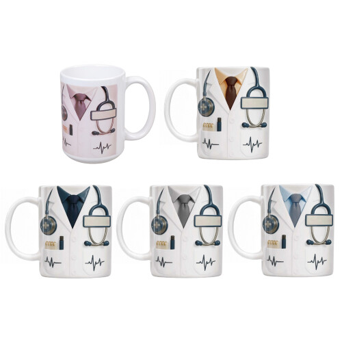 Ceramic Coffee Cup with Hospital Stethoscope-White 11oz 1