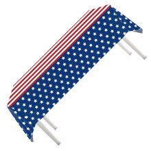 Dreifarbige patriotische Tischdecke, 274 cm, wasserdichtes-2