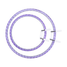 2Pcs Acrylic Spring Embroidery Hoops Set Sturdy And-Purple