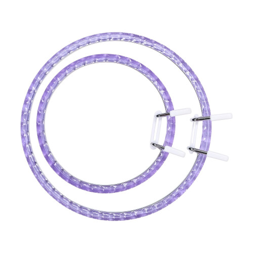 2Pcs Acrylic Spring Embroidery Hoops Set Sturdy And-Purple