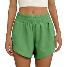 Sportshorts met elastische taille voor dames,-Legergroen S