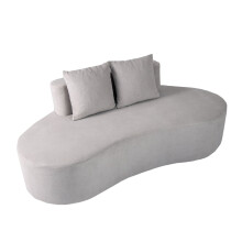 Sofá cama gris de 199 cm con 2 cojines y respaldo bajo