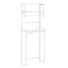 Estantería de baño de 3 niveles sobre el inodoro, 64 x 24 x 162 cm, color blanco