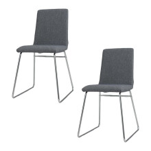 Juego de 2 sillas de comedor plegables, estructura de metal, asiento acolchado