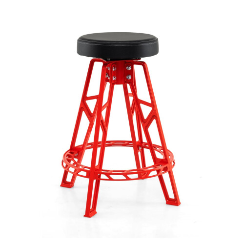 Taburete de mecánico, aluminio resistente, asiento giratorio de 360 grados