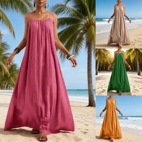 Modisches, übergroßes, ausgestelltes Swing-Maxikleid mit-Grün XL 2