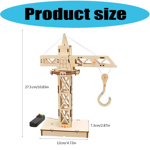 Wooden Remote Control Tower Type Lift Model Set Educational 2