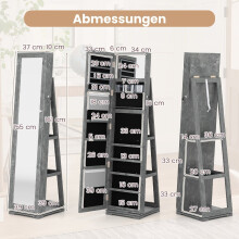 360 drehbarer Schmuckschrank mit Ganzkörperspiegel