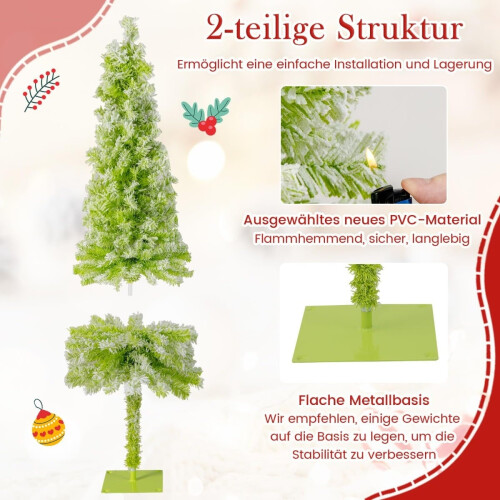 Árbol de Navidad artificial con luces, nieve, 150 cm 2