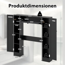 WC-Überschrank, verstellbare Einlegeböden, Schwarz