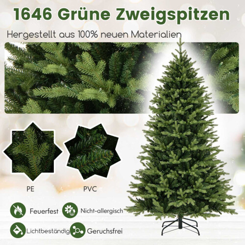 Árbol de Navidad artificial de 210 cm con 470 LED, color verde 2