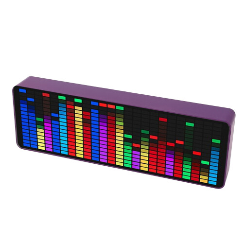Visualizador de espectro de audio 384 LEDs 1624 segmentos sensor de voz función de reloj