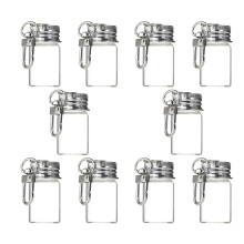 Miniature Glass Wishing Bottle With Aluminum Cap And Keychain