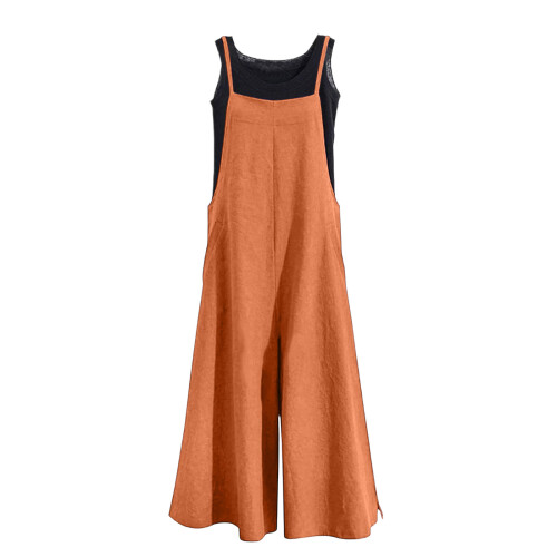 Stylischer Strampler aus Baumwolle mit weitem Bein,-Orange M