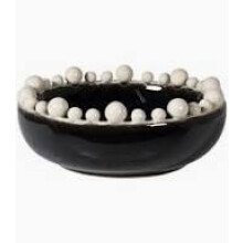 COACH HOUSE BLACK & CREAM CERAMIC BOBBLE EDGE BOWL