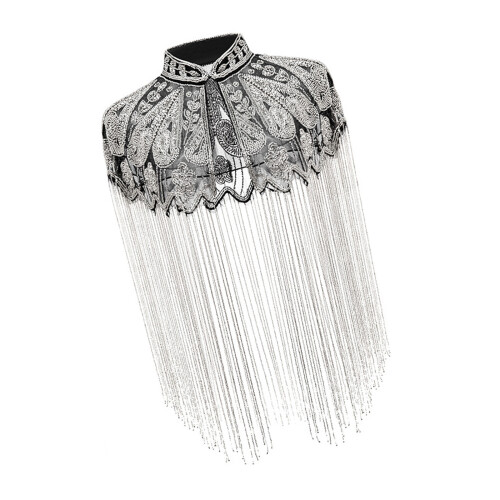Shimmering Metallic Capes With Beading Great For-Silver