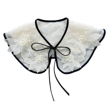 Delicate Floral Embroidery Detachable Neckpiece Adjustable Strap