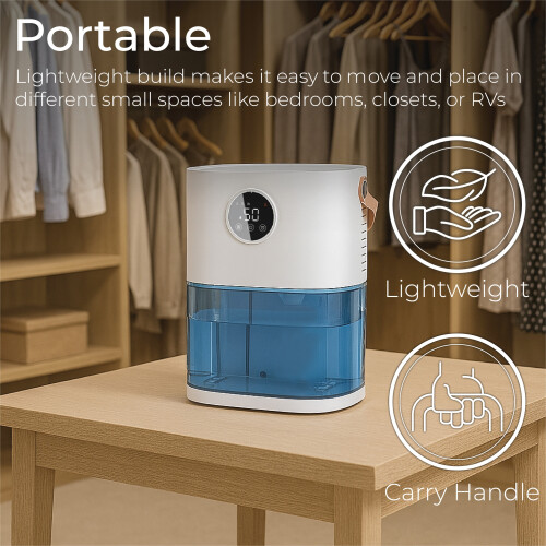 Prem-I-Air Smart Dehumidifier, 1.9L Tank 1