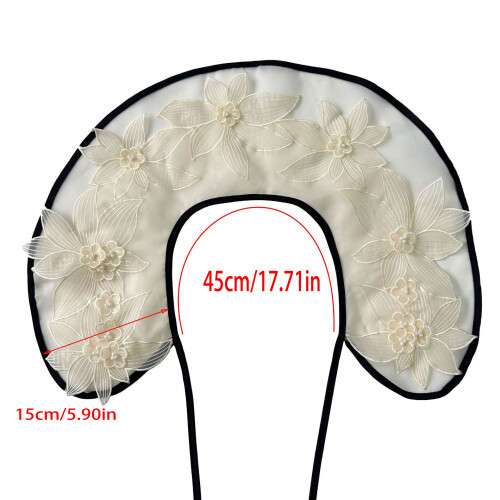 Delicate Floral Embroidery Detachable Neckpiece Adjustable Strap 2