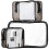 Black Pvc Travel Makeup Organizer Bag Safe Durable 3pcs 1
