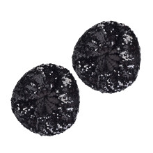 Fashionable Shimmer Beret Hat For Women Show Display-Black
