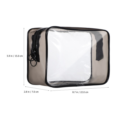 Black Pvc Travel Makeup Organizer Bag Safe Durable 3pcs 1