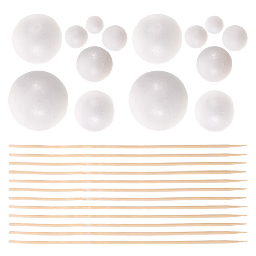 2Sets Foam Sphere Solar System Model Kit for Kids DIY Project Material