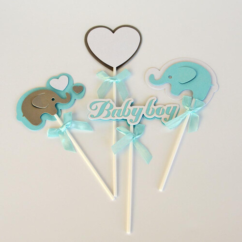 Accessoire Gâteau Bleu Insert Bébé Décoration 2