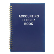 Dark Blue Financial Ledger Notebook for Home and Business Use