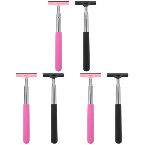 6Pcs Car Window Squeegee with Retractable Handle for Mirror Cleaning