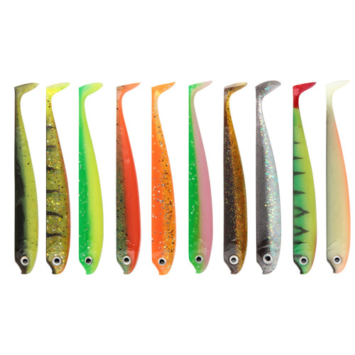 5 Pieces T Tail Soft Baits 9.5cm Walleye Artificial-Color C 1