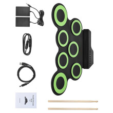 Compact USB Electronic Drum Set with Sound Interface for-Green