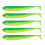 5 Pieces T Tail Soft Baits 9.5cm Walleye Artificial-Color C 1